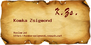 Komka Zsigmond névjegykártya
