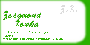 zsigmond komka business card